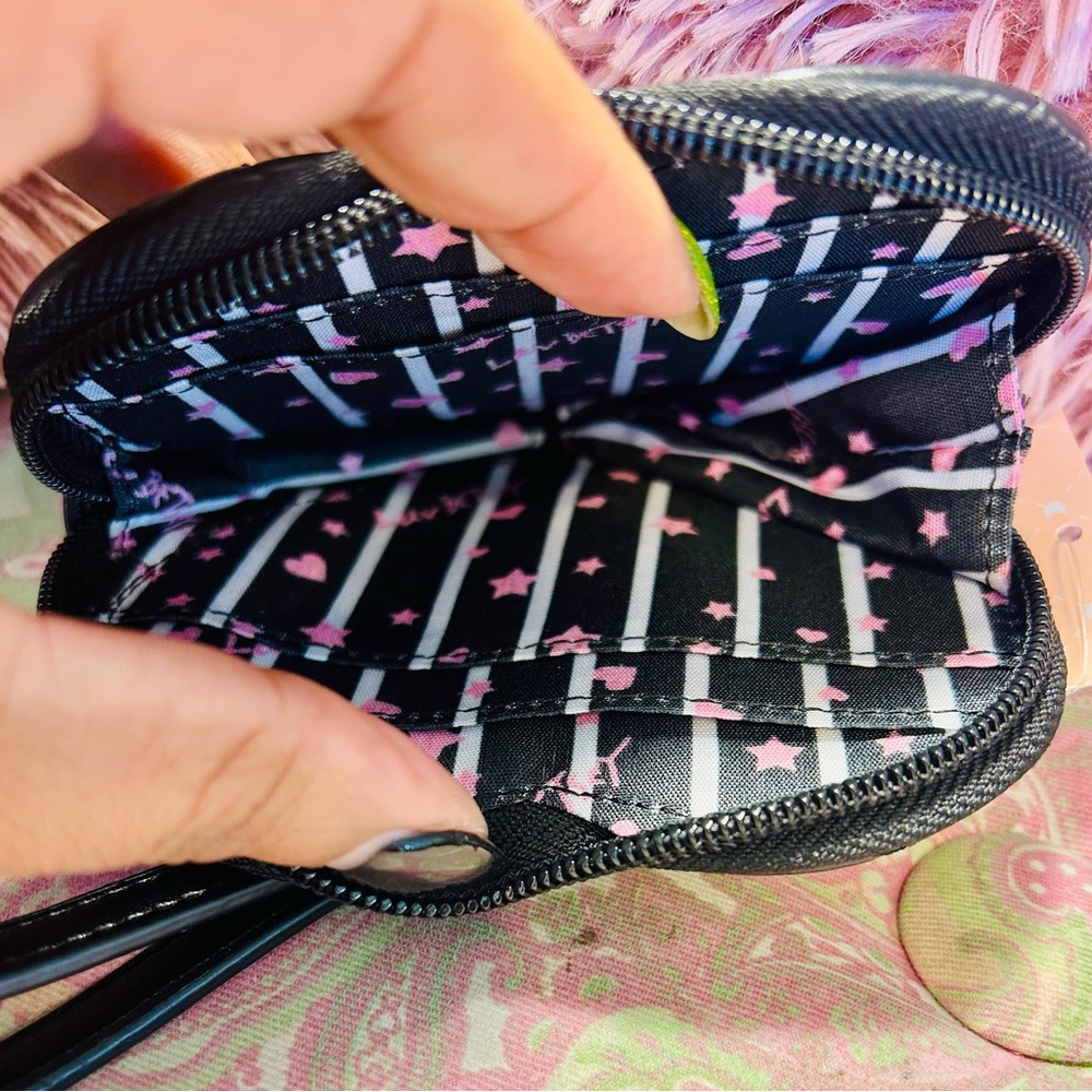 Luv Betsey by Betsey Johnson Heart-Shaped Black Quilted Coin Purse - Picture 6 of 6